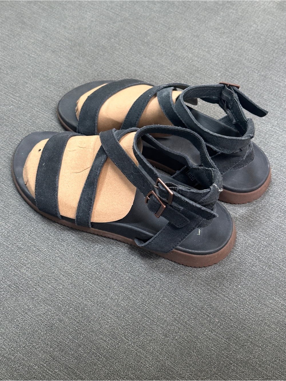 Chaco Rose Black Suede Strappy Gladiator Sandals